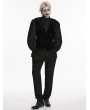 Punk Rave Black Gothic Retro Patterned Velvet Waistcoat for Men