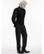 Punk Rave Black Gothic Retro Patterned Velvet Waistcoat for Men