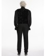 Punk Rave Black Gothic Retro Patterned Velvet Waistcoat for Men
