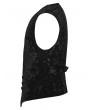 Punk Rave Black Gothic Retro Patterned Velvet Waistcoat for Men