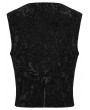 Punk Rave Black Gothic Retro Patterned Velvet Waistcoat for Men