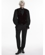 Punk Rave Black and Red Gothic Retro Patterned Velvet Waistcoat for Men