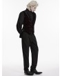 Punk Rave Black and Red Gothic Retro Patterned Velvet Waistcoat for Men