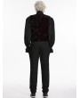 Punk Rave Black and Red Gothic Retro Patterned Velvet Waistcoat for Men