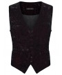 Punk Rave Black and Red Gothic Retro Patterned Velvet Waistcoat for Men