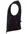 Punk Rave Black and Red Gothic Retro Patterned Velvet Waistcoat for Men