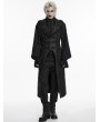 Punk Rave Black Gothic Drama Lapel Collar Long Vest for Men