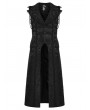 Punk Rave Black Gothic Drama Lapel Collar Long Vest for Men
