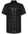 Punk Rave Black Gothic Punk Distressed Mesh Drawstring Shirt for Men