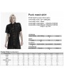 Punk Rave Black Gothic Punk Distressed Mesh Drawstring Shirt for Men