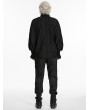 Punk Rave Black Gothic Ruffled Bow Tie Pullover Shirt for Men