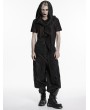 Punk Rave Black Wasteland Gothic Hooded Irregular Cape Vest for Men