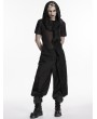 Punk Rave Black Wasteland Gothic Hooded Irregular Cape Vest for Men