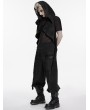 Punk Rave Black Wasteland Gothic Hooded Irregular Cape Vest for Men