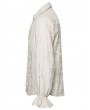 Punk Rave Ivory Retro Gothic Distressed Lace-Up Shirt for Men