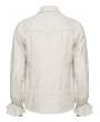 Punk Rave Ivory Retro Gothic Distressed Lace-Up Shirt for Men