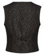 Punk Rave Black and Coffee Gothic Retro Jacquard Waistcoat for Men