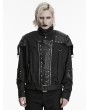 Punk Rave Black Gothic Punk Military Style Short Jacket for Men
