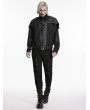 Punk Rave Black Gothic Punk Military Style Short Jacket for Men