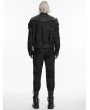 Punk Rave Black Gothic Punk Military Style Short Jacket for Men