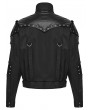 Punk Rave Black Gothic Punk Military Style Short Jacket for Men