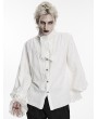 Punk Rave White Retro Gothic Jacquard Men's Shirt with Detachable Bowtie