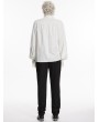 Punk Rave White Retro Gothic Jacquard Men's Shirt with Detachable Bowtie