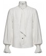 Punk Rave White Retro Gothic Jacquard Men's Shirt with Detachable Bowtie