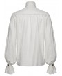 Punk Rave White Retro Gothic Jacquard Men's Shirt with Detachable Bowtie