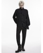 Punk Rave Black Retro Gothic Jacquard Men's Shirt with Detachable Bowtie