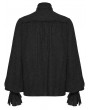 Punk Rave Black Retro Gothic Jacquard Men's Shirt with Detachable Bowtie