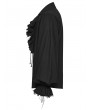 Punk Rave Black Gothic Retro Ruffles Lace-Up Collar Shirt for Men