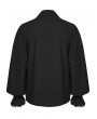 Punk Rave Black Gothic Retro Ruffles Lace-Up Collar Shirt for Men