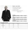 Punk Rave Black Gothic Retro Ruffles Lace-Up Collar Shirt for Men