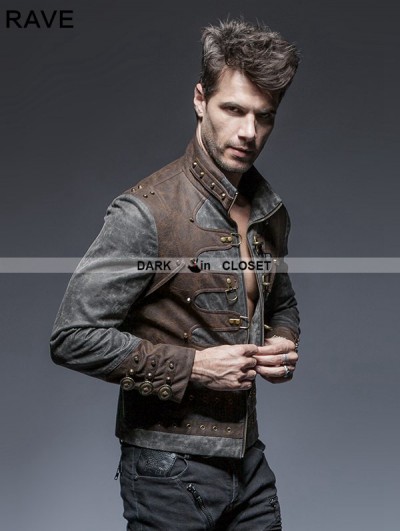 Punk Rave Steampunk Short Jacket for Men