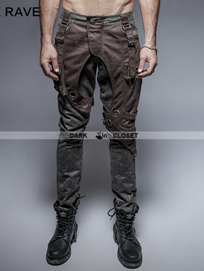 Punk Rave Alternative Steampunk Mens Trousers