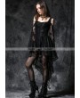 Dark in Love Black Off-the-Shoulder Long Sleeves High-Low Lace Gothic Dress