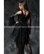 Dark in Love Black Off-the-Shoulder Long Sleeves High-Low Lace Gothic Dress