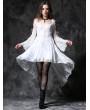 Dark in Love White Off-the-Shoulder Long Sleeves High-Low Lace Gothic Dress