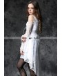 Dark in Love White Off-the-Shoulder Long Sleeves High-Low Lace Gothic Dress