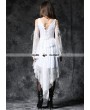 Dark in Love White Off-the-Shoulder Long Sleeves High-Low Lace Gothic Dress