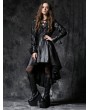 Dark in Love Black Gothic Leather Dovetail Robe Jacket with Eyelets Cap