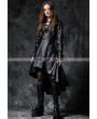 Dark in Love Black Gothic Leather Dovetail Robe Jacket with Eyelets Cap