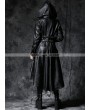 Dark in Love Black Gothic Leather Dovetail Robe Jacket with Eyelets Cap