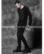 Punk Rave  Black Gothic Punk Rivets Pants for Men