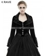 Punk Rave Vintage Black Velvet Gothic Long Coat for Women