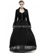 Punk Rave Vintage Black Velvet Gothic Long Coat for Women