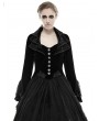 Punk Rave Vintage Black Velvet Gothic Long Coat for Women