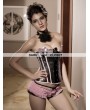 Sequined Black and Pink Fashion Overbust Corset