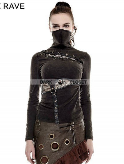 Punk Rave Steampunk Mask Style T-Shirt for Women
